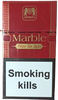 Цигарки "Marble demi Filter De Luxe red" (Марблі червоний демі) Ціна за блок (10 пачок)