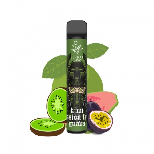 Одноразовая Pod система Elf Bar Lux 1500 Kiwi Passion fruit Guava 50 мг 850 мАч